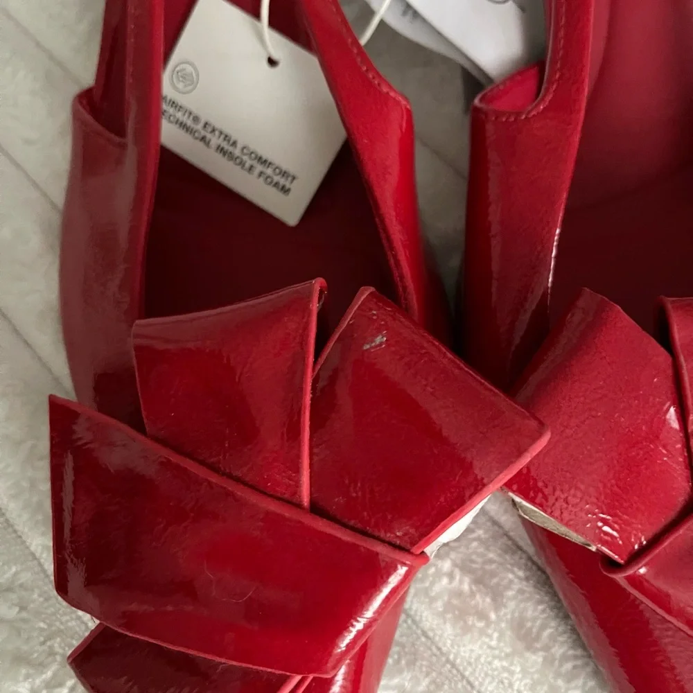Stradivarius Slingback heels with fold detail in red - Picture 5 of 7